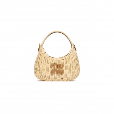 MIU MIU WANDER RATTAN BASKET BAG 5BC125 (20*17*6cm)